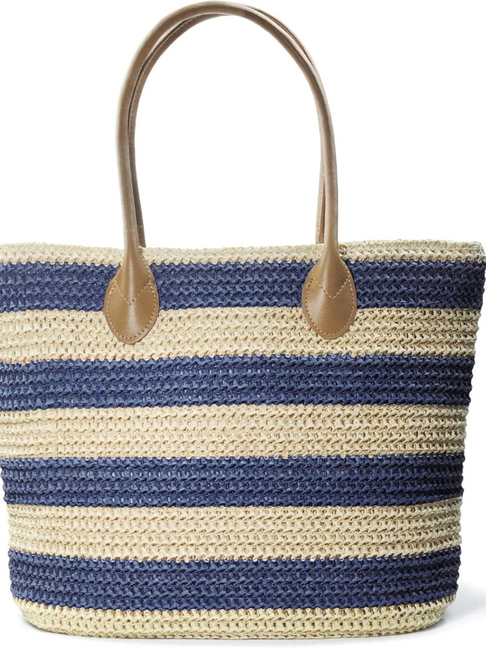 Striped Synthetic Straw Women's Tote Light Weight Vaction Shoulder Handbag